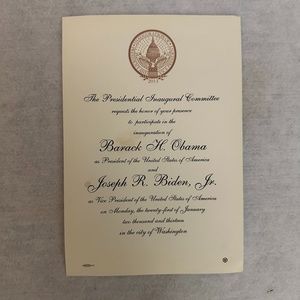 Presidential Inauguration Invitation Obama 2013 Embossed raised print